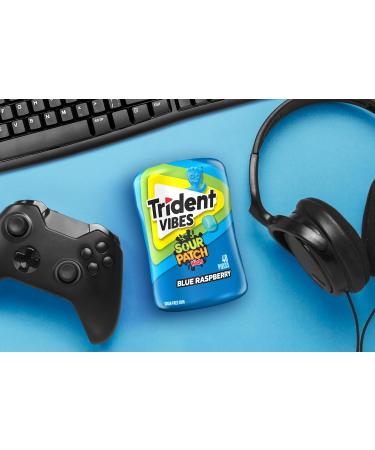 Trident - Vibes Sour Patch Kids Blue Raspberry Chewing Gum - 6 bottles (240 Pieces) - Sugar-Free Gum Blue Raspberry 40 count (Pack of 6) - Buy Online on SooperMarket.com
