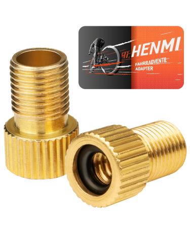 Henmi bicycle valve adapter 2 Series with sealing ring DV SV on AV adapter French valve adapter bicycle valve on autoventile Sclaverand Dunlop valve on autoVentil adapter valve adapter bike