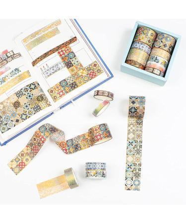 AEBORN Gold Vintage Washi Tape - Foil Washi Masking Tape Set with Gift Box - Aesthetic Decorative Tape Perfect for Bullet Journal  Scrapbook  DIY Crafts AGorgeous art - Buy Online on SooperMarket.com