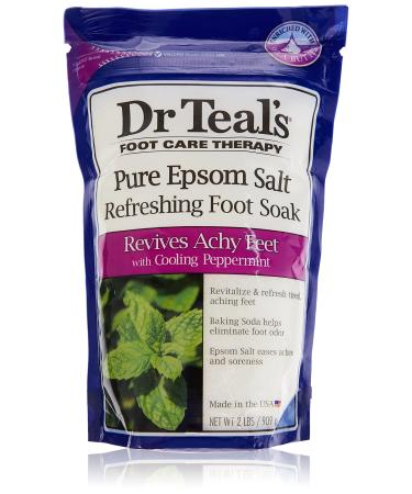 Dr Teal's Epsom Salt Foot Soak, Cooling Peppermint, 32 Ounce