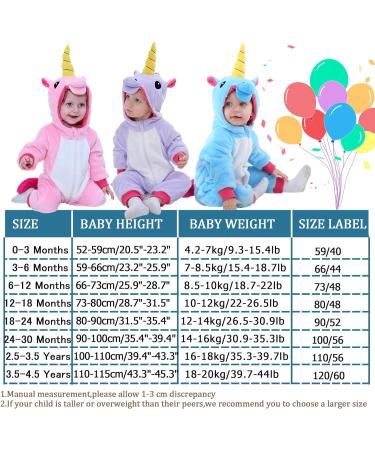 Doladola Baby Unicorn Romper | Flannel Animal Hooded Jumpsuit for Toddlers, Blue | Ages 2.5-3.5 Years - Buy Online on SooperMarket.com