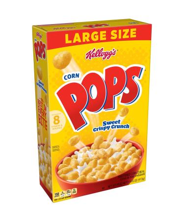 Kelloggs Corn Pops Breakfast Cereal, 8 Vitamins and Minerals, Kids Snacks, Large Size, Original, 14.6oz Box (1 Box)