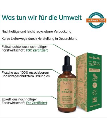 100% Pure Cold Pressed Bio Castor Oil | Hair Eyelashes & Skin Care | Mascara + Eyeliner Kit | Made in Germany | 50ml - Buy Online on SooperMarket.com