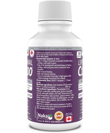 Naka Platinum LIPOSOMAL C1000 Non-Allergen High Potency Vitamin C (Sodium Ascorbate) 1000 mg per 5ml teaspoon - BONUS SIZE 250 ml (200+50 Free) 50 servings. 250 ml (Pack of 1) - Buy Online on SooperMarket.com