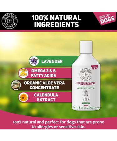 C&G Pets | De Shedding Shampoos & Conditioners For Dogs 500ml | Reduces Excessive Shedding Promotes Healthy Skin & Coat | 100% Natural Dog Shampoo And Conditioner | Show Standard Shine (500ML) 500 ml (Pack of 1) - Buy Online on SooperMarket.com