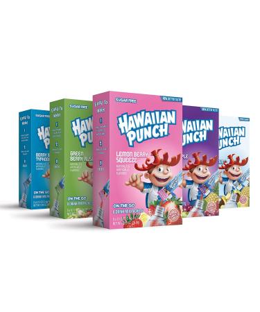 Hawaiian Punch Paradise Variety Pack Powder Drink Mix - Sugar Free & Delicious - 5 Boxes (40 sticks) - Vitamin C - Makes 40 Flavored Water Beverages - Buy Online on SooperMarket.com