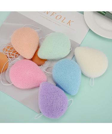 Linkidea 6 Pack Konjac Facial Sponges for Deep Cleansing and Exfoliating - Gentle Face & Body Scrubber for Makeup & Shower - Buy Online on SooperMarket.com
