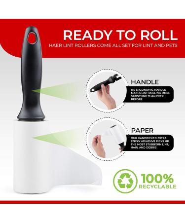 PET HAIR REMOVAL: Haer Lint Rollers 4 Pack - 220 Extra Sticky Sheets - Clothes Lint Remover - Buy Online on SooperMarket.com