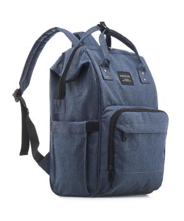 KiddyCare-backpack/wrap backpack with 15 pockets hard-wearing baby wrap pocket high quality with isotherm bottle compartment maternity bag blue unit size