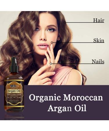 VoilaVe Organic Moroccan Argan Oil - Skin, Nails & Hair Growth - Face Moisturizer with Vitamin E - Women's Face & Neck Lotion - Buy Online on SooperMarket.com