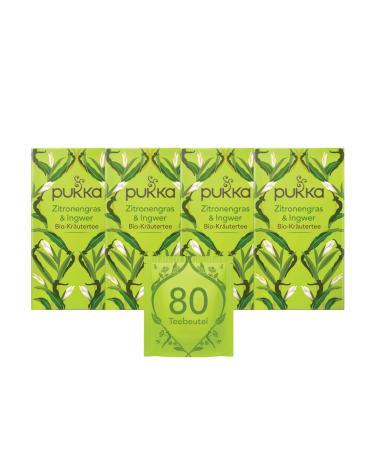 Pukka |Organic herbal tea "Lemongrass & Ginger" |Lemon grass ginger and licorice |For strong moments in everyday life |4 pack |80 tea bags