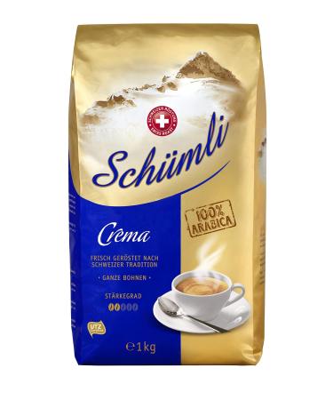 Sch mli Crema Whole Coffee Beans 1kg - Strength 2/5 - UTZ certified | 1kg (1 pack)
