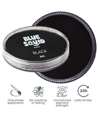 Blue Squid PRO Face Paint - Classic Black 30gm | Water Activated Face & Body Paint for Adults & Kids - Halloween Makeup Kit | Non-Toxic & Easy to Apply - Buy Online on SooperMarket.com