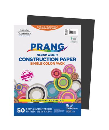 Prang (Formerly SunWorks) Construction Paper  Black  9 x 12  50 Sheets
