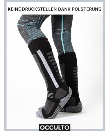 Occulto Children's Ski Socks 2-Pack (Charlie Model) - Size 31-34 Pink-Black | Perfect for Winter Sports - Buy Online on SooperMarket.com