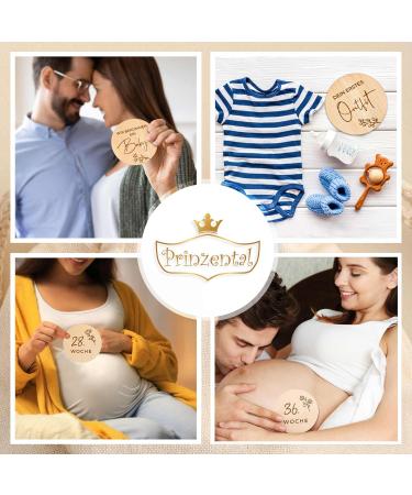 Prinzental 40 Milestone Cards for Pregnancy | Engraved Wooden Photo Cards | Perfect for 9 Months (German) - International Shipping Available - Buy Online on SooperMarket.com