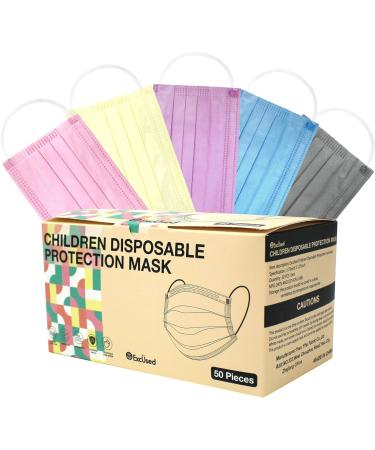 CBC Crown Unisex Children Disposable Safety Face Masks - 50pc Set for Boys & Girls | Breathable Dust Protection - Buy Online on SooperMarket.com