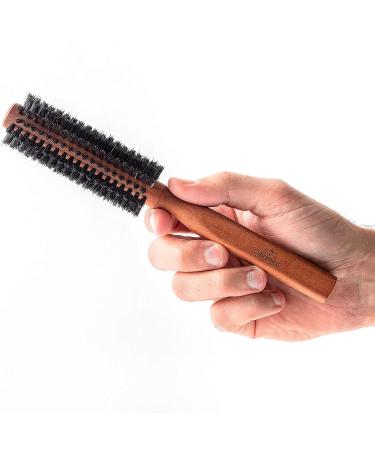 ZilberHaar Styler Hair and Beard Brush - 1.3 Stiff Boar Bristles - Round Brush with Pearwood Handle - 222 Bristle Plugs - Beard Grooming Brush for Men - Buy Online on SooperMarket.com