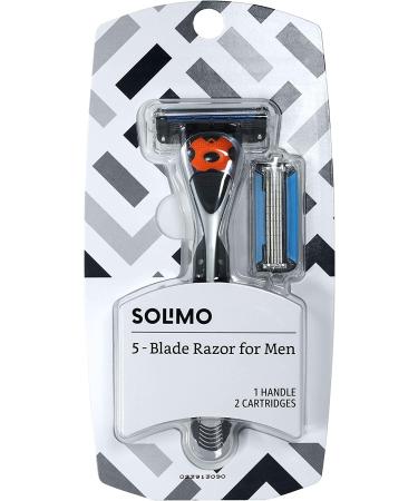 Solimo 5-Blade MotionSphere Razor Set for Men and Women | Dual Lubrication, Precision Beard Trimmer, Shower Hanger | Includes 2 Cartridges - Buy Online on SooperMarket.com