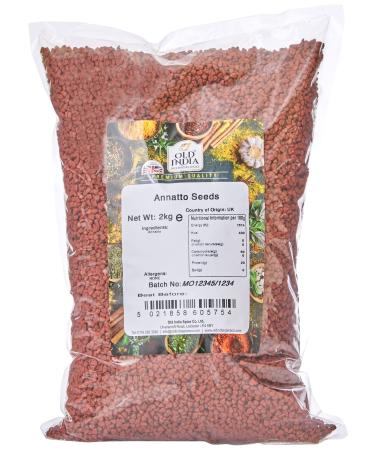Old India Annatto Seeds 2kg 2000 Count (Pack of 1)