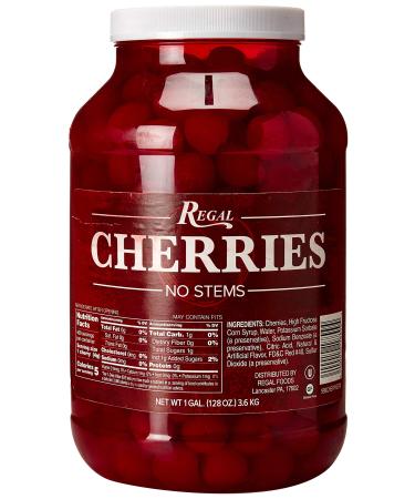 Regal Maraschino Cherries Without Stems - 1 Gallon 8 Pound (Pack of 1)