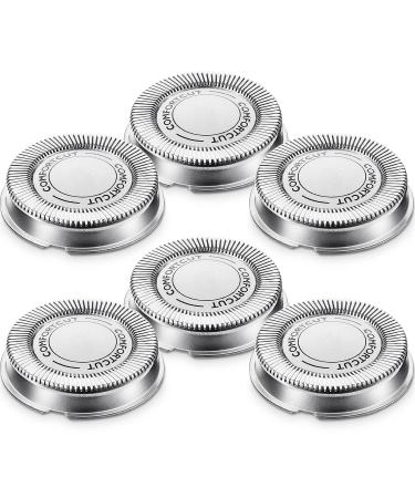 Mudder 6 Pcs SH30/50/50 Shaver Replacement Heads Compatible with Philips Electric Shaver Series 1000, 2000, 3000, 5000 and Model AT8xx/AT7xx/PT8xx/PT7xx Style with Pointed Blade, Non-Original