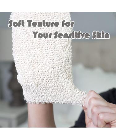 2 PCS Exfoliating Mitt Set - Natural Spa Body Scrubber for Deep Cleansing | Bath and Shower Exfoliation Gloves for Men and Women - Vegetable Fiber - Buy Online on SooperMarket.com