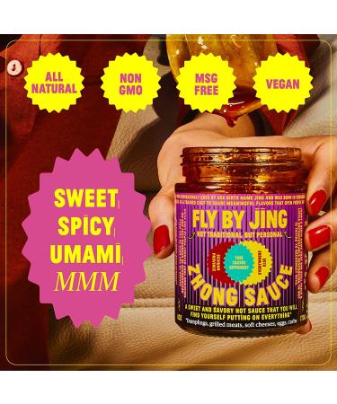 FLY BY JING Zhong Sauce - All-Natural Vegan Gluten-Free Sichuan Sauce (6 oz) - Sweet, Spicy, Umami, Aromatic Gourmet Gift for Hot Sauce Fans - Buy Online on SooperMarket.com