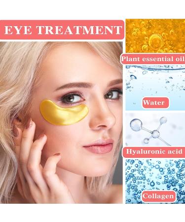 30 Pairs 24K Gold Under Eye Patches - Crystal Collagen Mask for Puffy Eyes, Dark Circles, Fine Lines & Eye Bags - Buy Online on SooperMarket.com