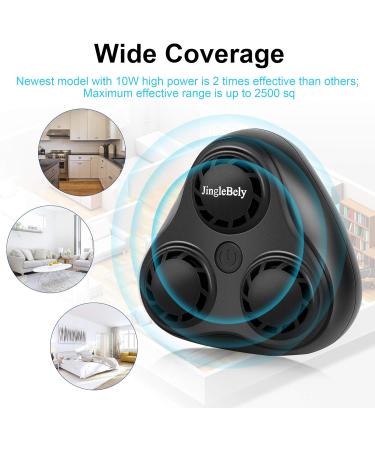 Jinglebely Ultrasound Mouse Defense - Effective Pest Control for Mice Cockroaches Rats and More | Interior Protection up to 200 - Black - Buy Online on SooperMarket.com