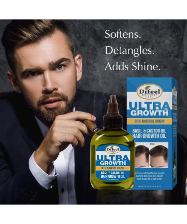 Difeel Men's Ultra Growth Basil & Castor Hair Oil 2.5 oz - Promotes Hair Growth & Thickness - Buy Online on SooperMarket.com