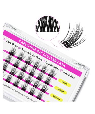 DIY Eyelash Extension Cluster Individual False Eyelashes Extension Natural Look Reusable Glue Bonded Black Super Thin Band 24 Lash Clusters Mix(705)