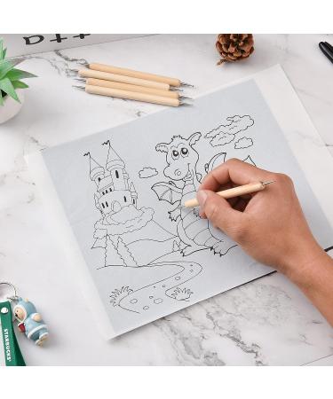 50 Sheets Carbon Paper Graphite Paper White Carbon Transfer (8.5 x 11.5 inch) Tracing Papers with 5 PCS Embossing Styluses Dotting Tools for Wood Paper Canvas Craft White-50 - Buy Online on SooperMarket.com
