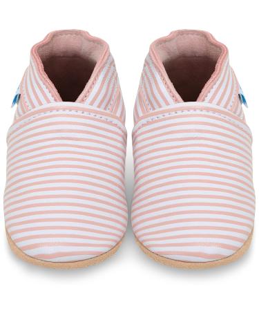 Baby Shoes with Soft Sole - Baby Girl Shoes - Baby Boy Shoes - Leather Toddler Shoes - Baby Walking Shoes 2-3 Years Pink Stripes