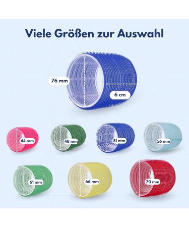 Ponik's Self-Adhering Hair Roller Curlers Set - 6 Jumbo 76mm Curling Winders for Perfect Curls - Blue - Buy Online on SooperMarket.com