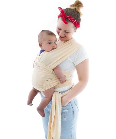 Baby Sling Wrap Premium Carrier Newborn to Toddler | Safety Tested | Nursing Cover | Soft Stretchy Carrier | One Size Fits All | Neutral Colours Neutral Yellow - Buy Online on SooperMarket.com