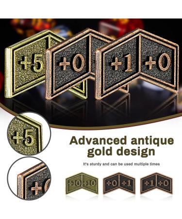 60 Pieces Magic Gathering Counters Tokens Antique Gold Metal Tokens Counters Double Sided Compatible with CCG and MTG with Velvet Drawstring Pouch - Buy Online on SooperMarket.com