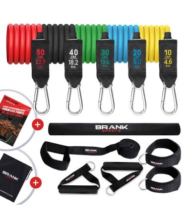 Brank Sports - resistance tapes - fitness straps of ultimate muscle building - Resistance bands with high -quality materials - rubber band Sport - strength training - fitness band free training guide 01) full pack