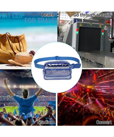 Small Clear Blue Waterproof Belt Bag - Transparent Waist Pack for Women & Men | Ideal for Training Festivals Travel & Concerts - Buy Online on SooperMarket.com