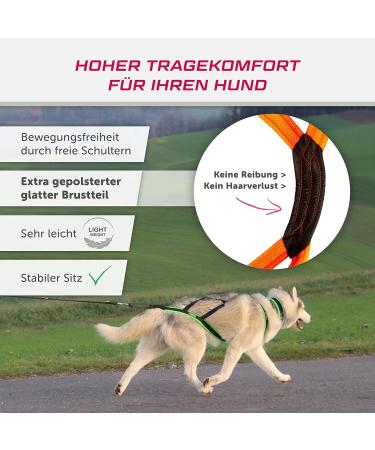 LASALINE XL Dog Harness X Back - Ideal for Canicross Dogscooter Bikejoring & Sled in Black Neon Orange - International Shipping Available - Buy Online on SooperMarket.com