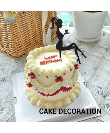 Uinfhyknd Pack of 6 High Heel Girls Birthday Cake Decoration Cake Toppers (Black) - Buy Online on SooperMarket.com