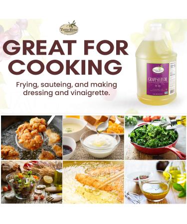 Tutto Bene Premium Grapeseed Oil - 1 Gallon (128oz) | 0 Trans Fat, Cholesterol-Free, High Antioxidants & Vitamin E - Ideal for Healthy Cooking - Buy Online on SooperMarket.com