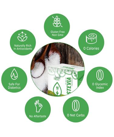 Sweet Nature Stevia Sweetener Powder - All Natural, Kosher, Gluten and Sugar Free - 100 Packets - Buy Online on SooperMarket.com