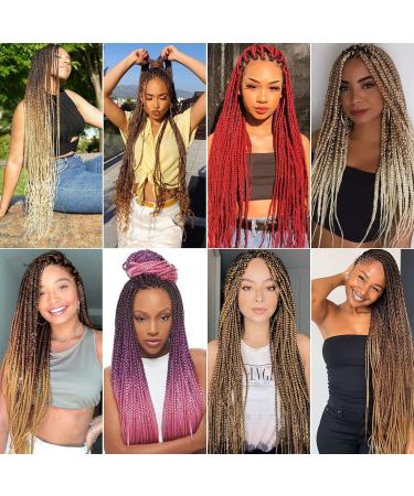 Buy Xusuperb Pre-Stretched Ombre Brown Braiding Hair - 30 Inch Long 6 Pack Knotless Extensions - Soft Kanekalon Yaki Hair (T1B/30/27#) - Buy Online on SooperMarket.com