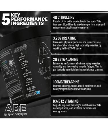Applied Nutrition ABE Pre Workout Powder Fruit Punch 315g - Energy & Performance Boost with Citrulline, Creatine & Beta Alanine - 30 Servings - Buy Online on SooperMarket.com