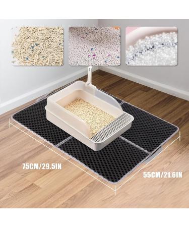 Kaket Large Cat Litter Mat 75x55CM - Non-Slip & Waterproof Double Layer Trapping Mat - Buy Online on SooperMarket.com