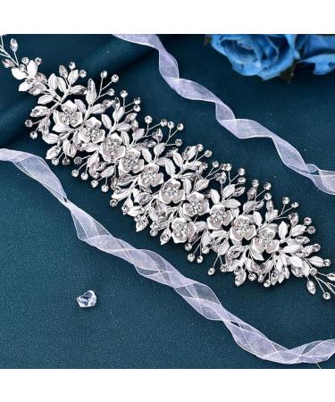 AMORARSI Bridal Headpiece: Silver Rhinestone Wedding Headband for Brides - Buy Online on SooperMarket.com