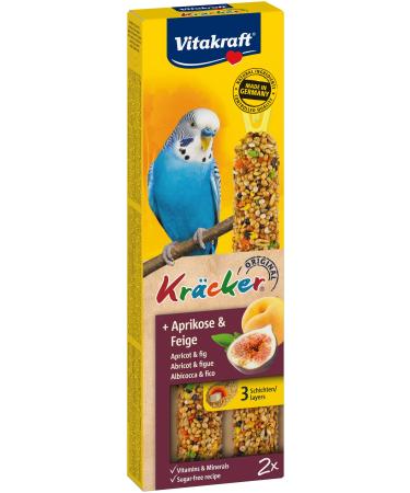 Vitakraft crackers nibble sticks for budgies with apricot and fig for beak care no added sugar (1x 60g)