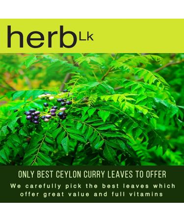 HerbLk Dried Curry Leaves (0.5 Oz / 15g) Naturally Grown 300+ Leaves Ceylon Spices Food Organic Dried Kari Patta Aromatic Flavors USDA Non-GMO No Additives No Gluten Vegan From Sri Lanka - Buy Online on SooperMarket.com