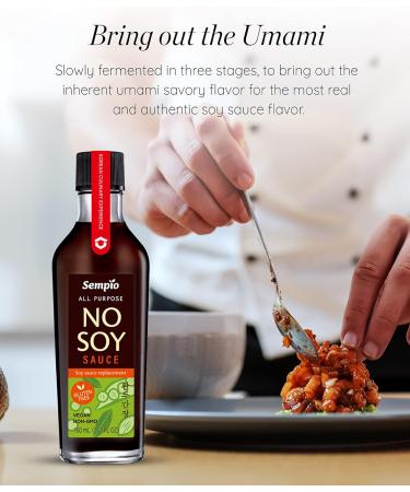 SEMPIO No-Soy Sauce (150ml) - Gluten-Free & Vegan All-Purpose Seasoning | Pea-Based Soy Sauce Alternative - Buy Online on SooperMarket.com